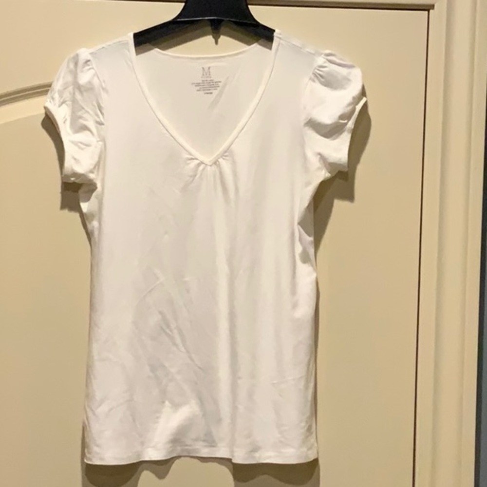 Women's White V-Neck Top ~ Size XL